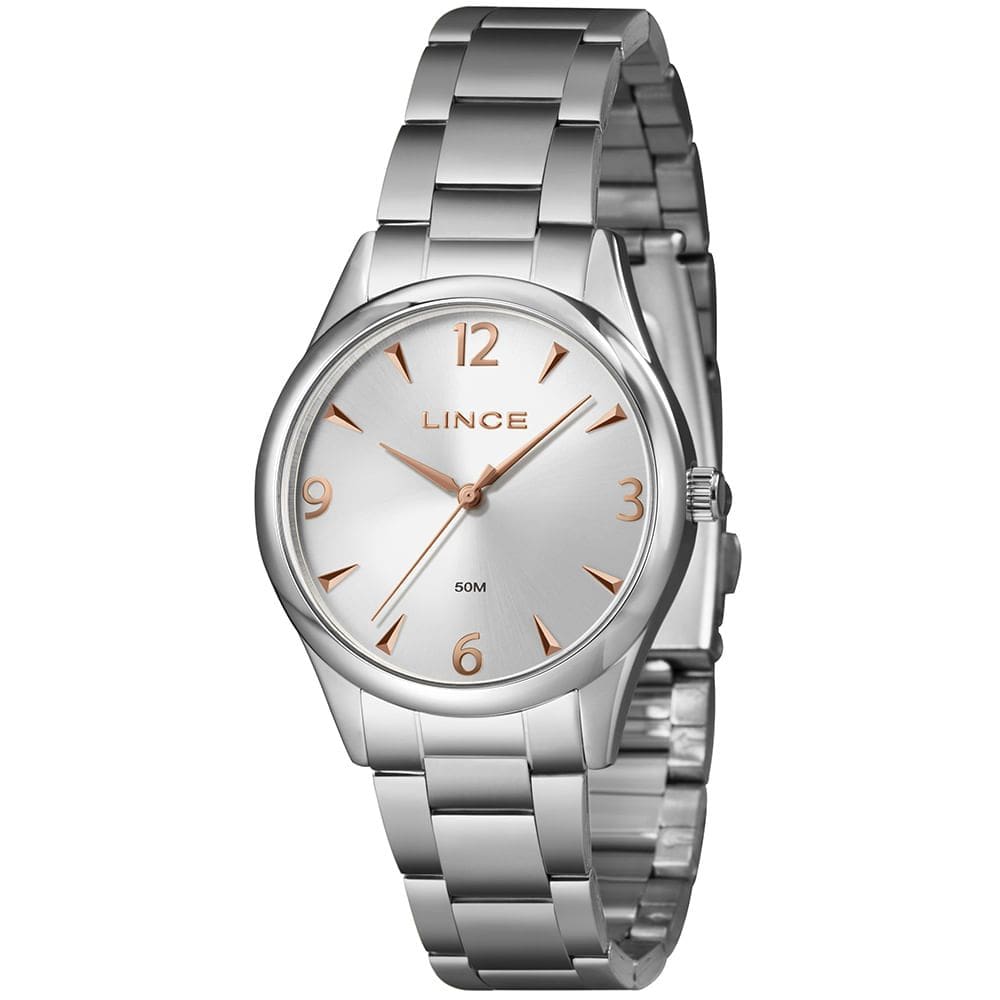 Relógio LINCE feminino analógico prata rosê LRMJ169L36 S2SX