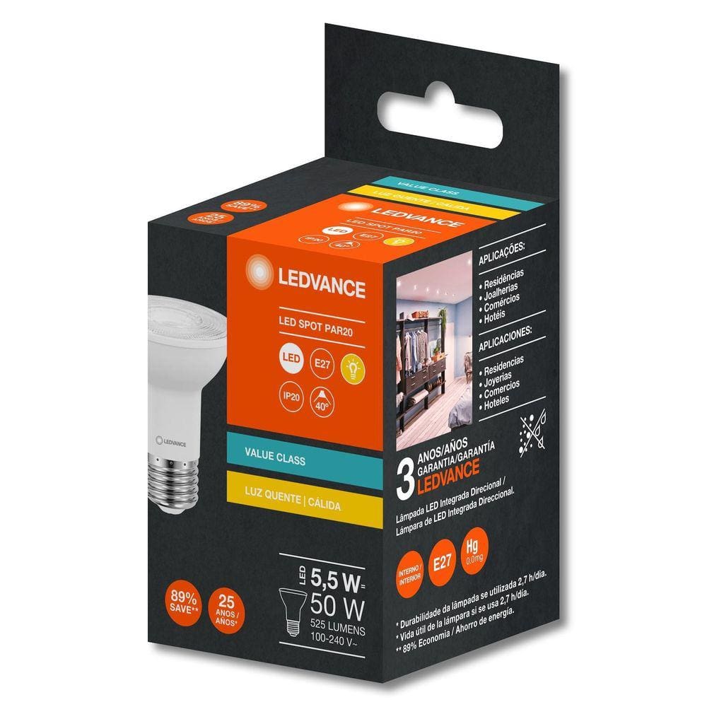Lâmpada LED Par20 40 5,5W 3000K 525lm Biv G4 - Osram