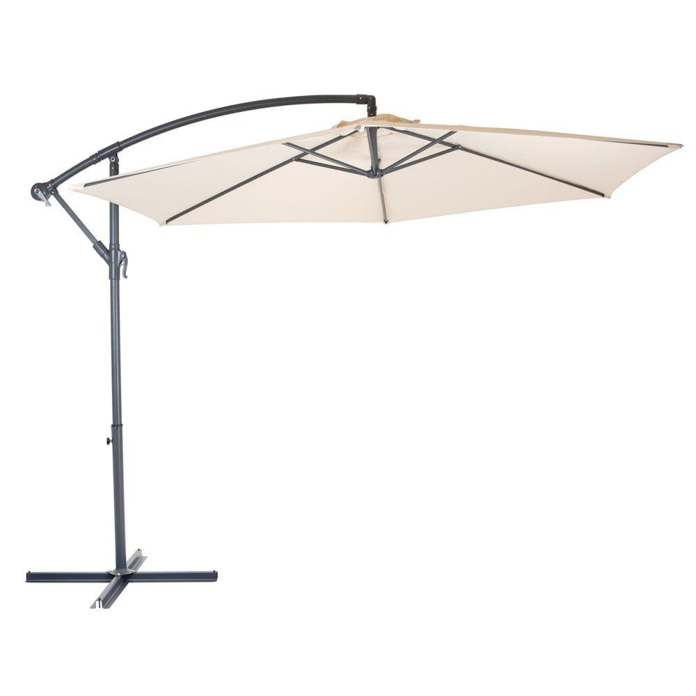 Ombrelone Guarda Sol Bora Bora Praia Jardim Lateral Regulável 3,0m c/ Base Mor Bege