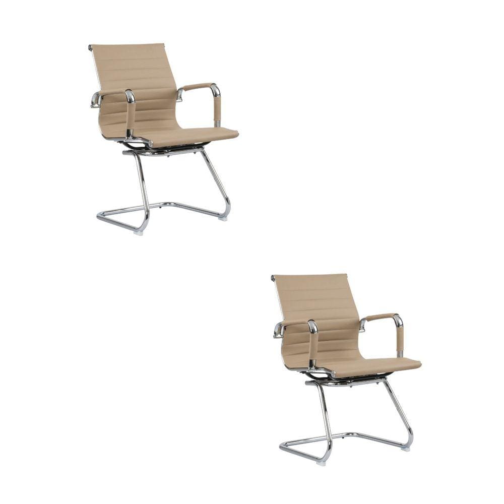 Kit com 2 Cadeiras Base Fixa Manhattan  Cinza