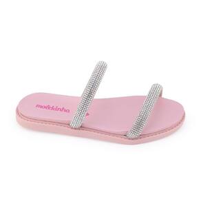 Chinelo mna infantil Molekinha 2312.255 slide Cristal Strass