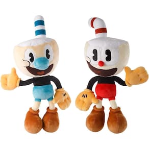 O Cuphead Show Cuphead & Mugman 2pk Plush 15" Série de Bonecas