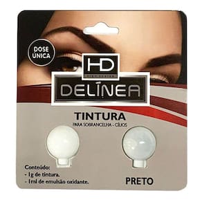 Tintura Para Sobrancelhas E Cílios Dose Única Delinea Preto
