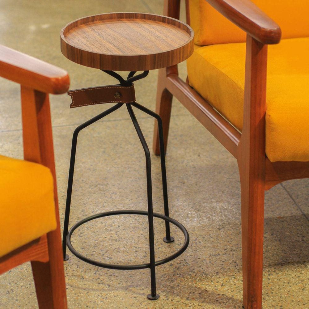 Mesa Apoio Alta Bruges nogueira/ preto