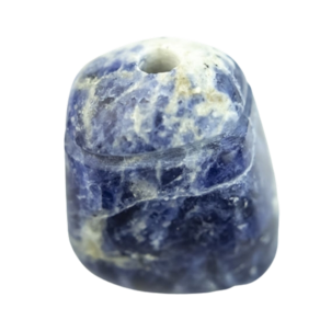 Colar Pedra Rolada Sodalita Difusor Aromaterapia Ranhurado