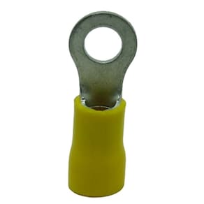 Terminal Compressão Tipo Anel 4 Mm A 6 Mm Simples C/ Capa Plastica Amarelo