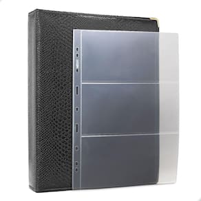 Álbum Fichário 50 folhas para Cédulas 3 Espaços 32x24 Ziper Cobra GG