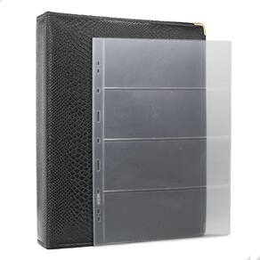 Álbum Fichário 20 folhas para Cédulas 4 Espaços 32x24 Ziper Cobra GG