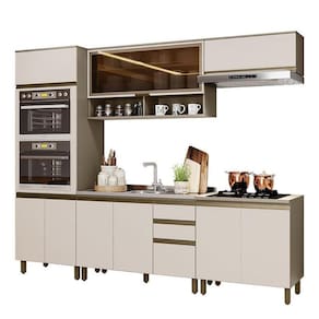 Cozinha Completa 5 Peças Connect com Aéreo Basculante Vidro - Móveis Henn
