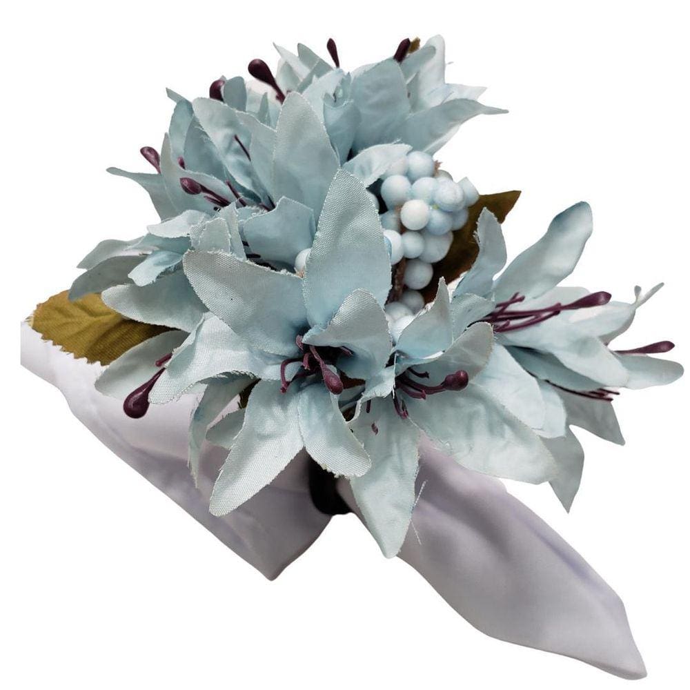 Kit 4 Porta Guardanapo Lírios Da Charlô Azul Gelo