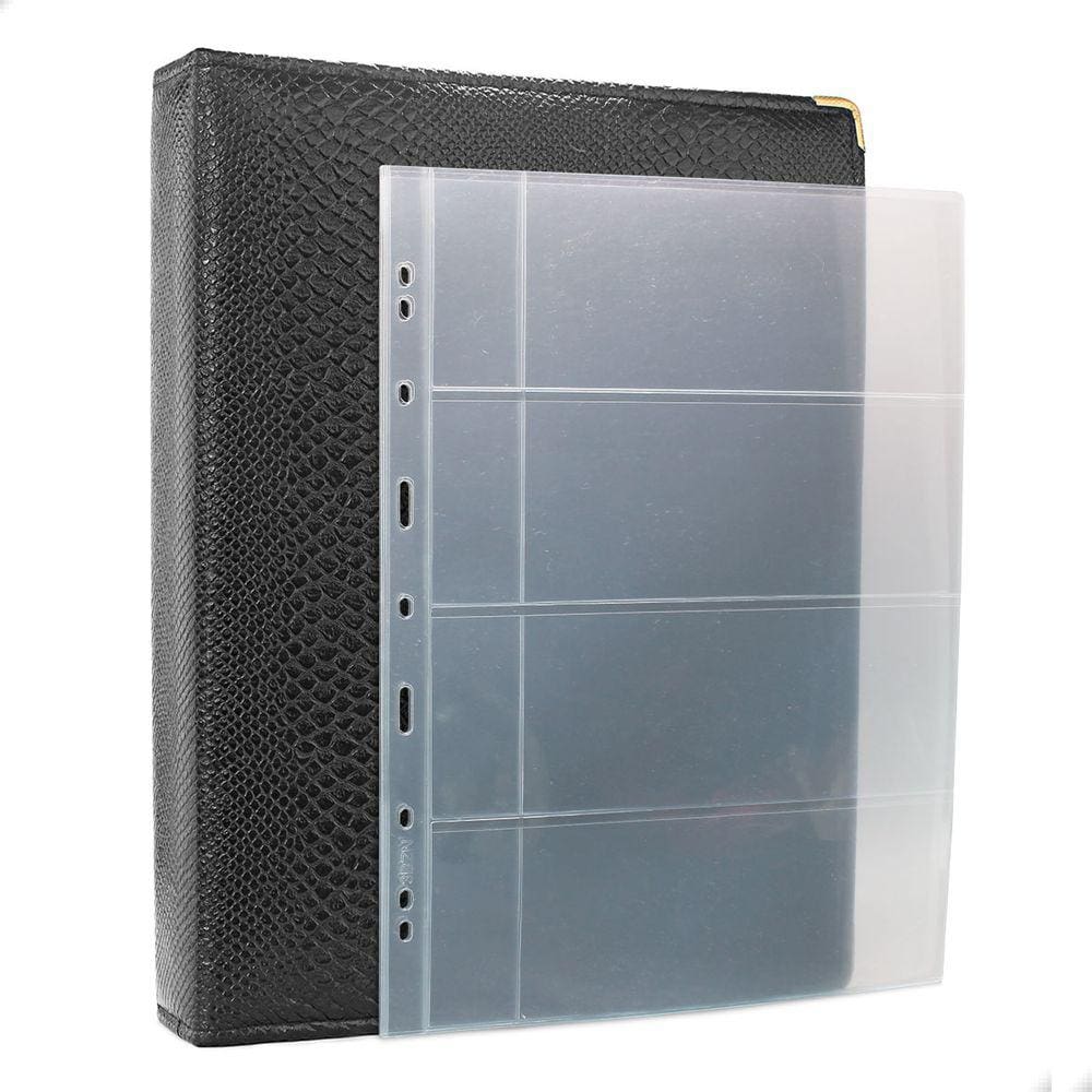 Álbum Fichário 30 folhas para Cédulas 4 Espaços Aba 32x24 Ziper Cobra GG