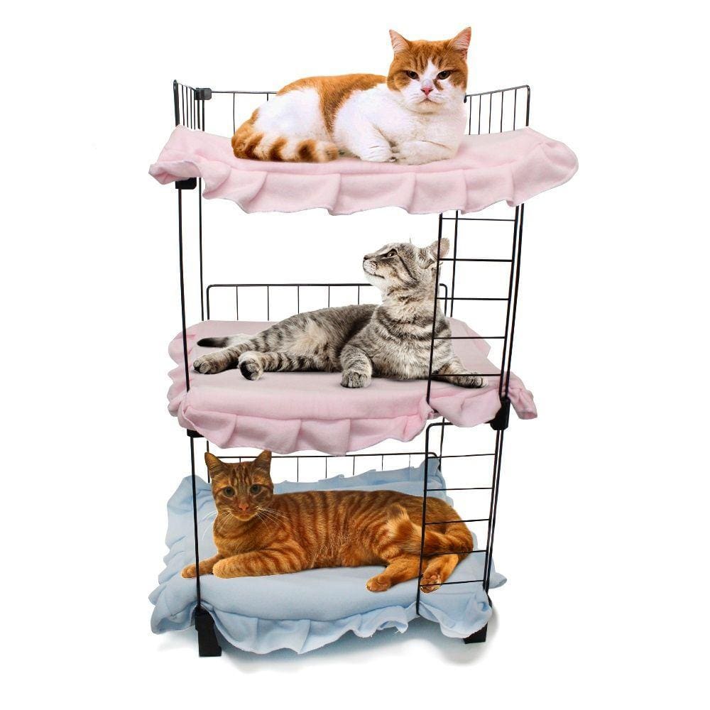 Treliche para Gatos com Colchonete de Espuma Revestimento Soft Cama Pet Caminha Aramada 75x40cm