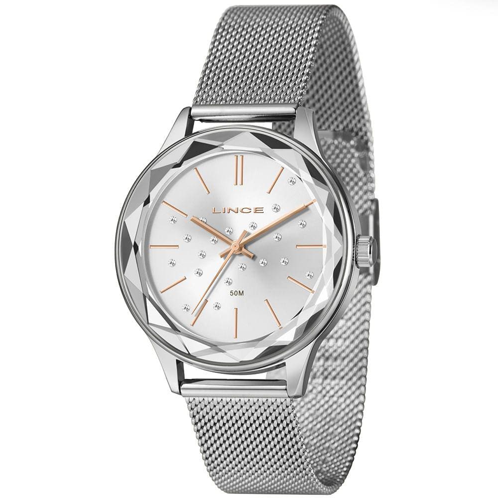 Relógio LINCE feminino analógico strass prata LRM4782L40 S1SX