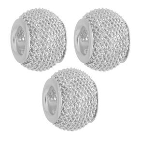Kit 3 Berloques Separadores Murano Telinha Para Pandora Banhado a Prata 925