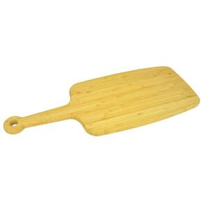Tábua De Corte Ou De Frios De Bambu Natural Com Alça 49Cm
