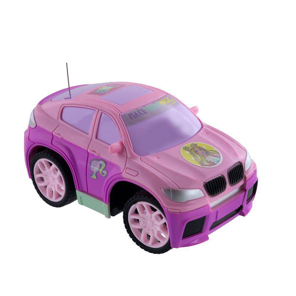 Carro Hot Wheels RC Corvette Rosa com Controle Remoto do Filme