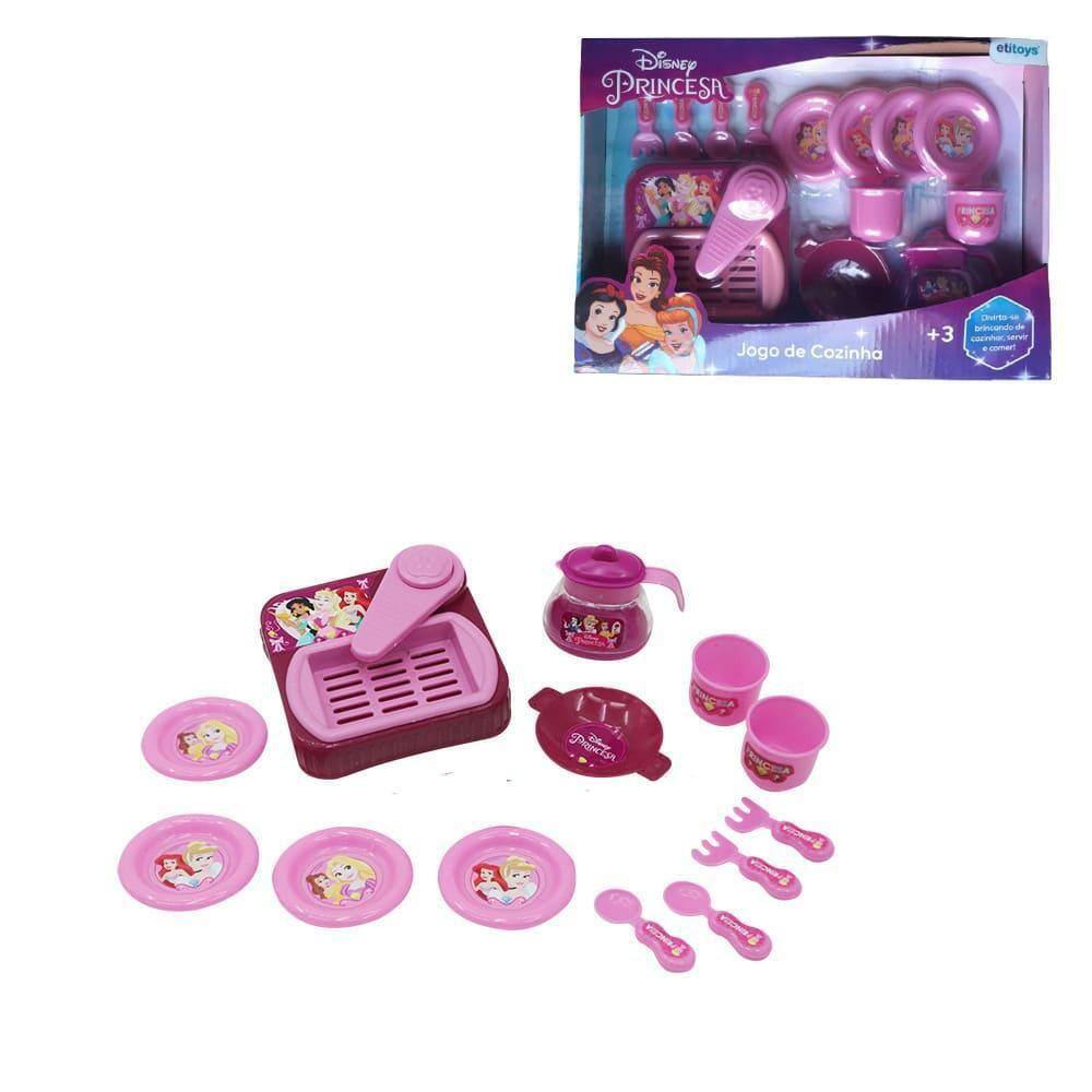 Jogo de Chá Infantil - 10 Peças - Rosa - Princesas - Disney