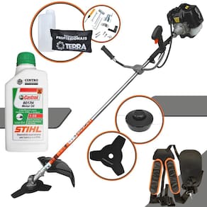 Roçadeira Terra GRH430 Black Á Gasolina 2 Tempos 43cc 1,7HP de Alta Performance, Robusta e Econômica + ÓLEO STIHL 2T de 500ml