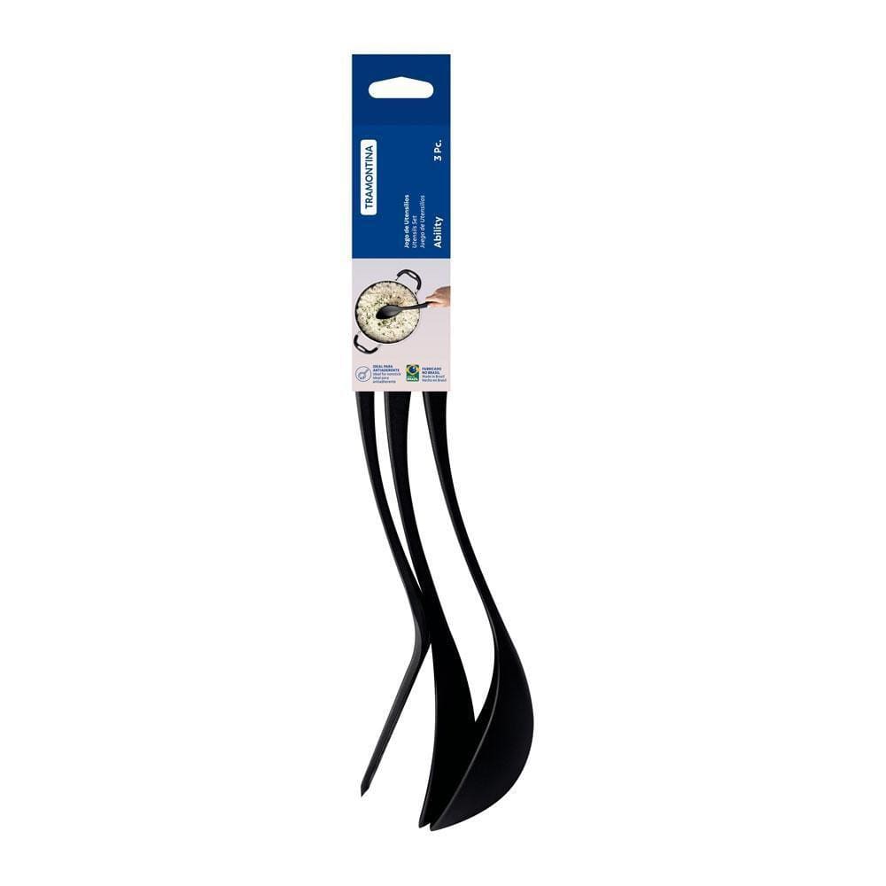 Jogo Utensílios Ability Nylon Preto 3Pçs Tramontina 25199011