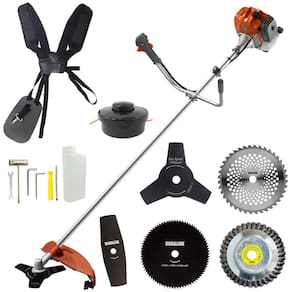 Aparador de Grama Á Gasolina Tekna RL520ACN-TK 52cc 2HP 9000RPM + Lâmina de 2 Pontas, Disco de 40 Dentes, Disco de 80 Dentes + Escova de 38 Cerdas