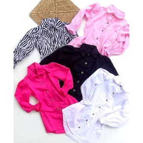 Camisa feminina infantil manga longa - sobre legging