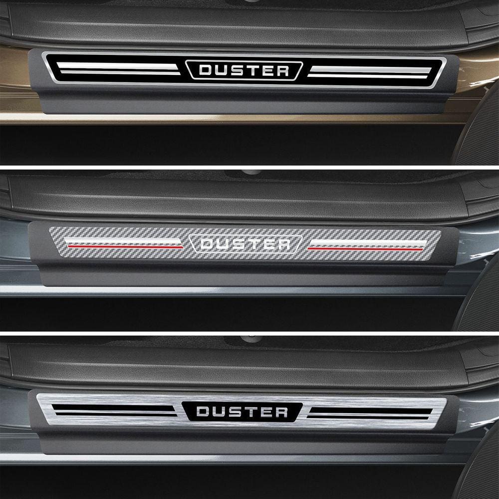 Jogo Soleira Premium Elegance Renault Duster 2011 à 2020 - 4 Portas ( Vinil + Resinada 8 Peças )