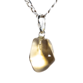 Colar Pedrinha Citrino Natural 12mm Montagem Pino Prata 950