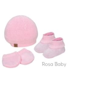 Kit bebê tricô touca luva e sapatinho - kit maternidade