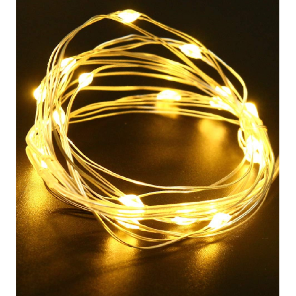 Fio Arame 100 Leds Warm 8 Funções Bivolt