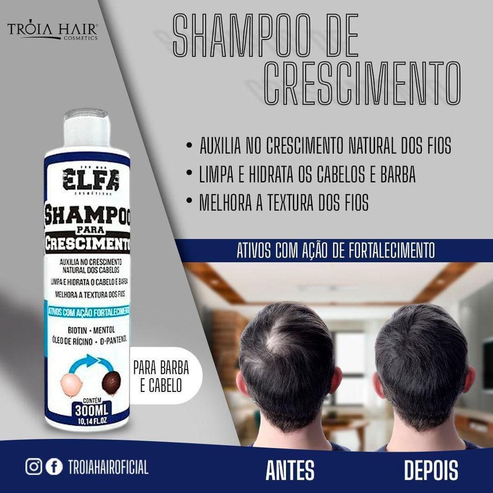 Shampoo para Crescimento Elfa com Biotina e Óleo de Rícino | Casas Bahia