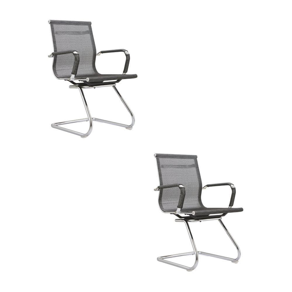 Kit com 2 Cadeiras Sydney Fixa Cinza