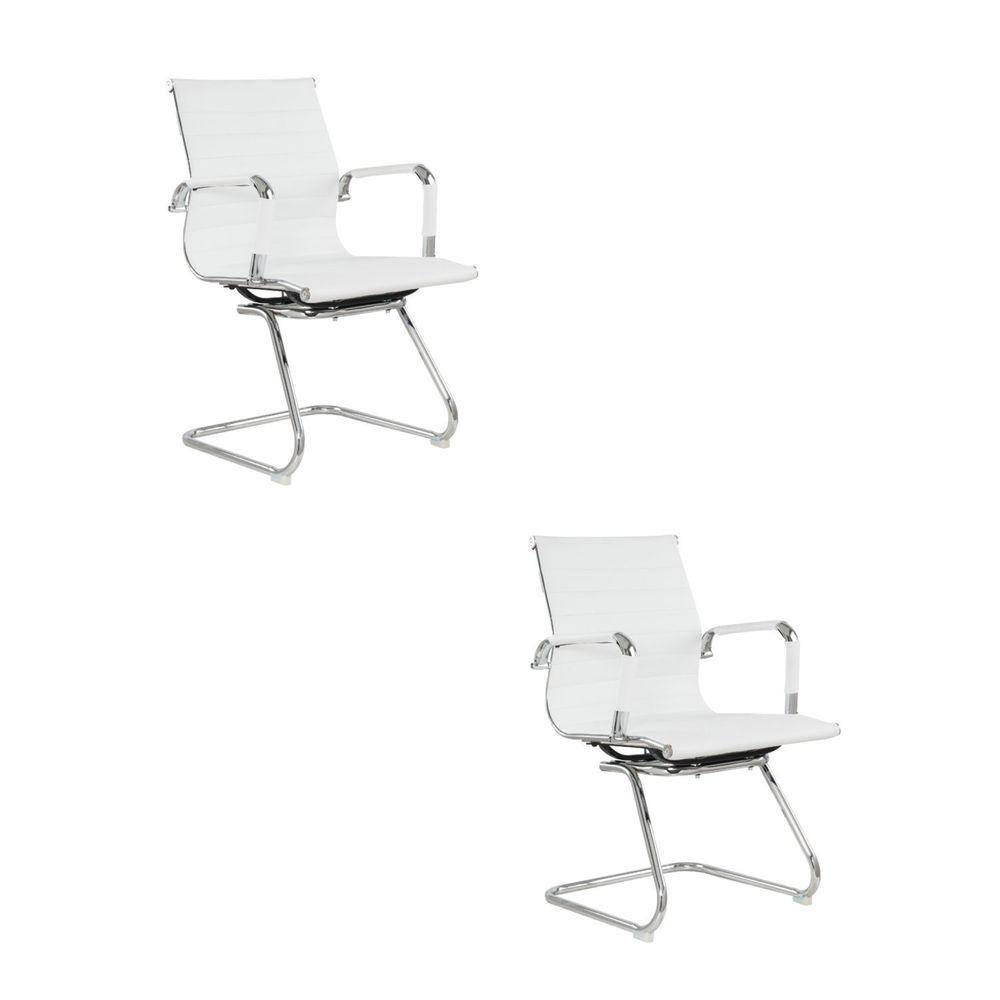 Kit com 2 Cadeiras Base Fixa Manhattan Branco