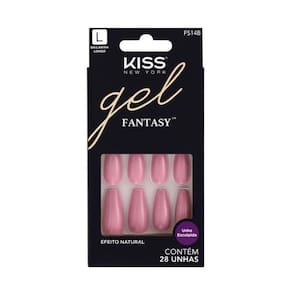 Unhas Postiças Kiss New York Gel Fantasy Bailarina Longo C/28Un Fs14b
