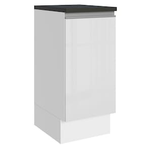Balcão 100% Mdf 35 Cm 1 Porta Frente Branco Brilho Acordes Madesa Branco