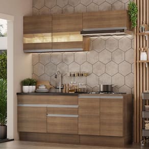 Armário De Cozinha Completa 200cm Rustic Glamy Madesa 07 Rustic