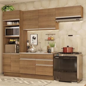 Armário De Cozinha Completa 270cm Rustic Glamy Madesa 15 Rustic