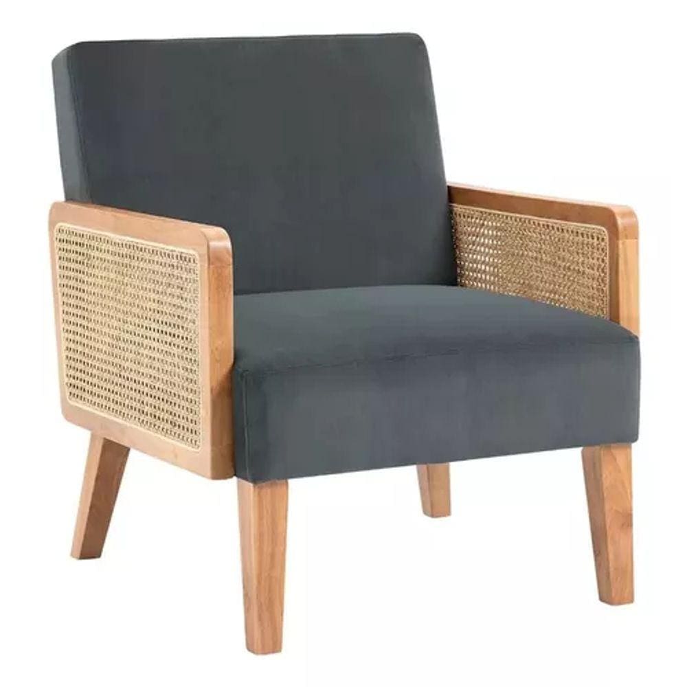 Poltrona Puro Conforto Estofado E Madeira 80x63x75 Cm 150 Kg