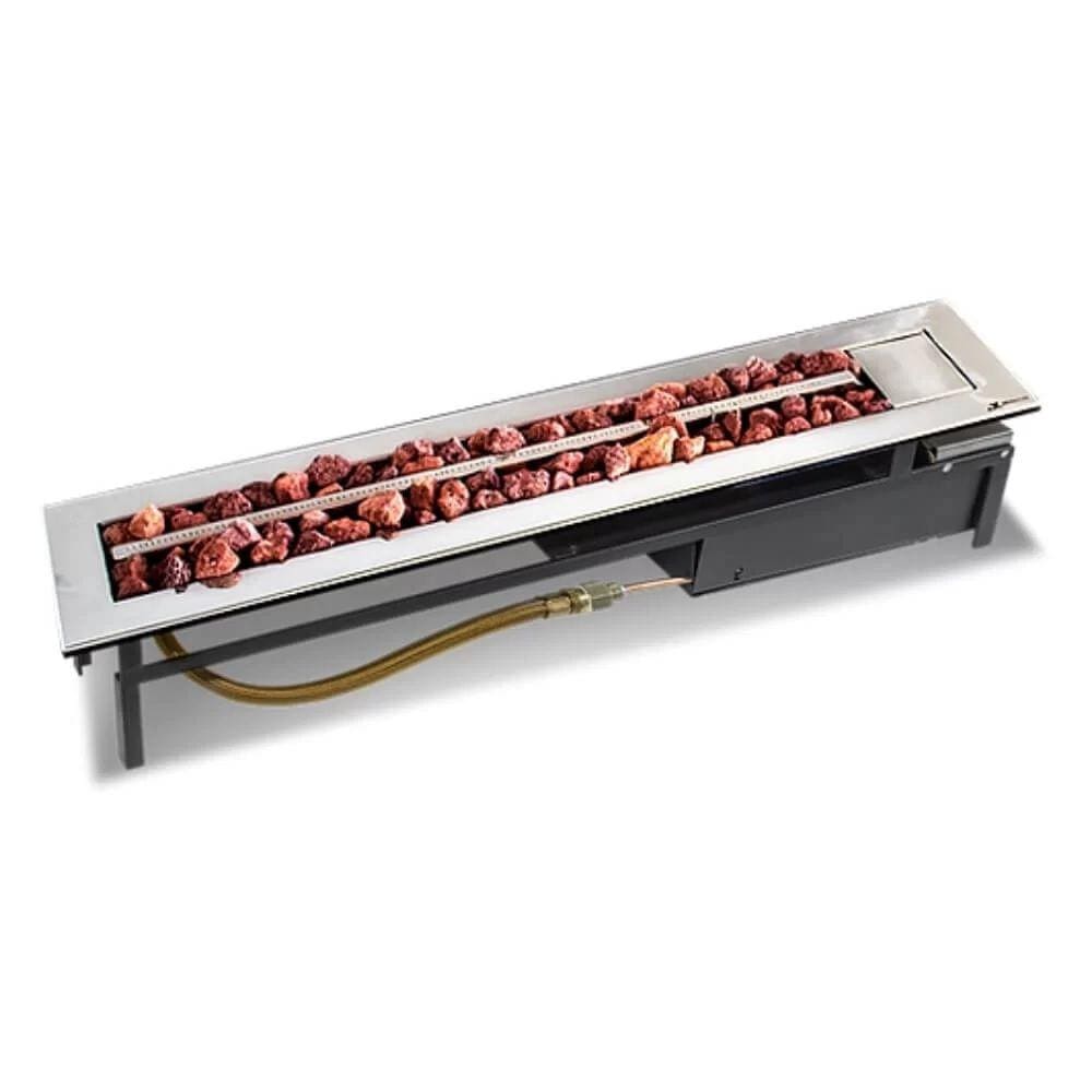 Lareira a Gás de Embutir Stile 160 Cm em Aço Inox - JX Metais