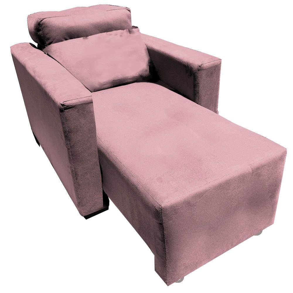 Poltrona Do Papai E Mamae Retratil e Reclinavel Florença Rosa