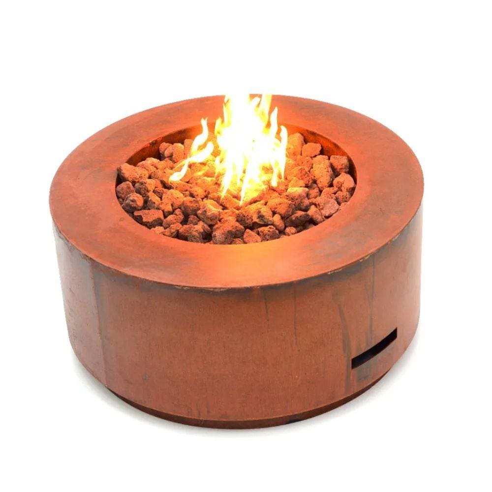Lareira a Gás para Área Externa Fire Pit Coliseum em Aço Corten - K3 Imports