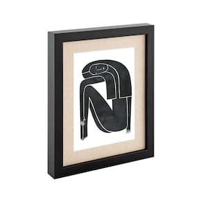 Porta-Retrato em MDF Preto com Linho - 10X15