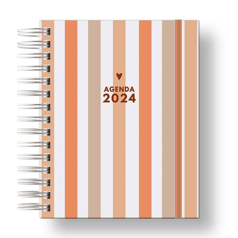 Agenda 2024: Sua Organização Pessoal Listras Laranja