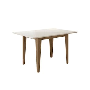 Mesa de Jantar 4 Lugares Tampo com Vidro Cairo Carvalho Off-White
