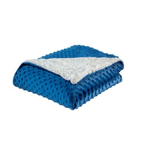 Cobertor Plush Com Dots Sherpa Azul Claro Para Bebê