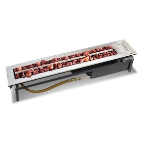 Lareira a Gás de Embutir Stile 70 Cm em Aço Inox - JX Metais