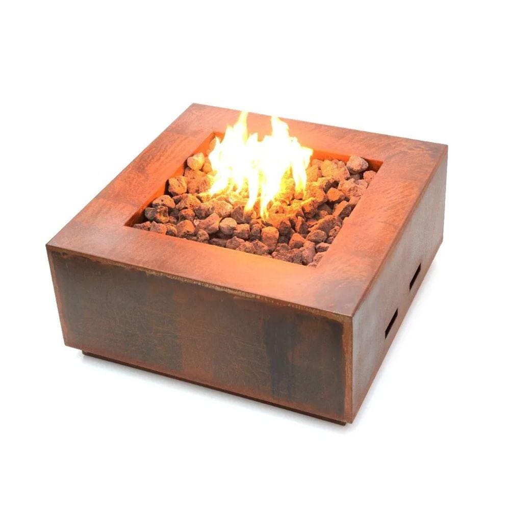 Lareira a Gás para Área Externa Fire Pit Tenerife em Aço Corten - K3 Imports