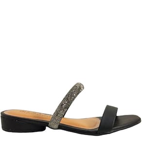 Rasteirinha Feminina Casual Dia a Dia com Strass Bico Quadrado Ramarim 2323201