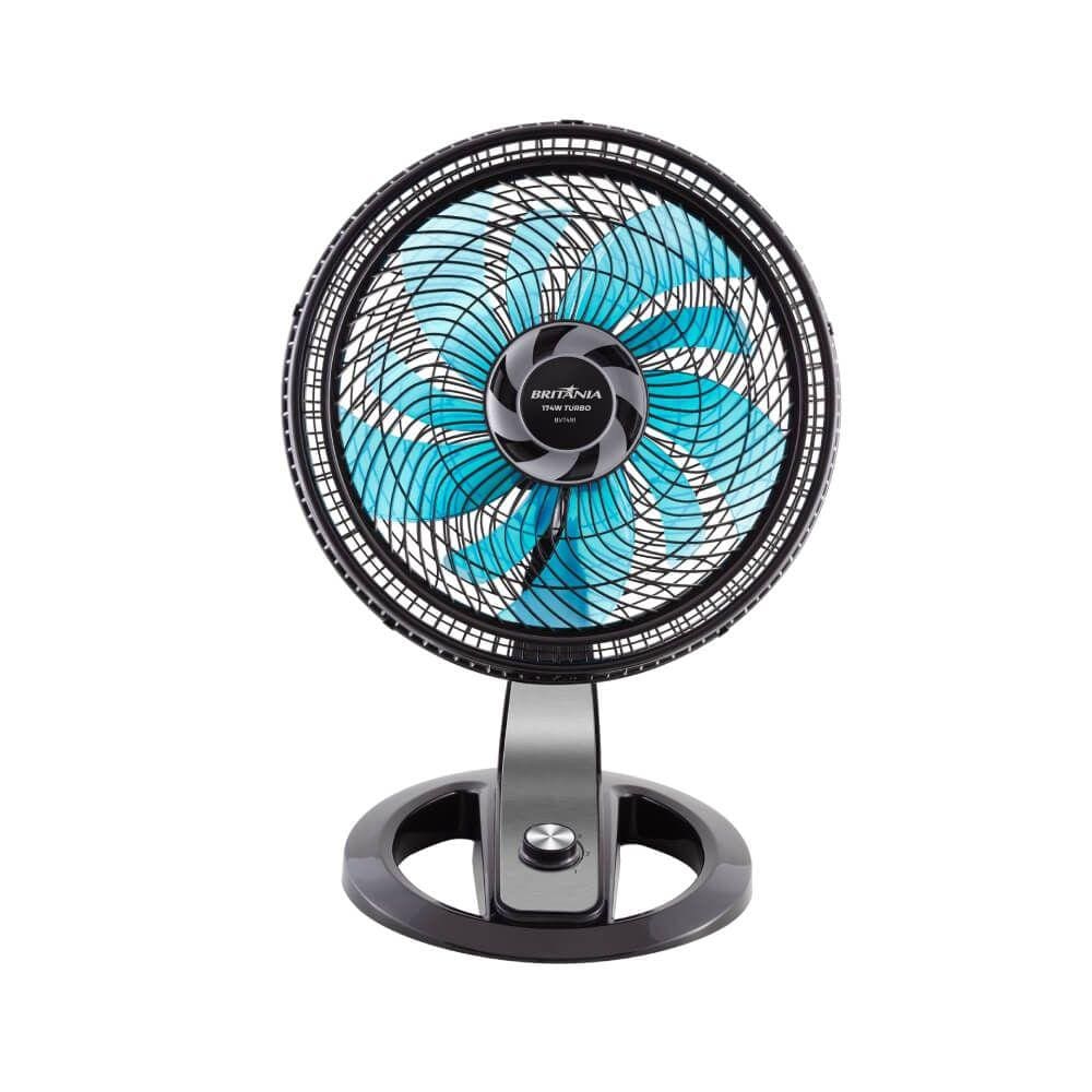 Ventilador de Mesa Britânia BVT491 com 10 Pás Preto/Azul