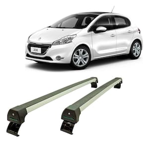 Rack Teto Long Life Sports Alumínio Peugeot 208 sem teto solar 2013 até 2019 - 4 Portas.
