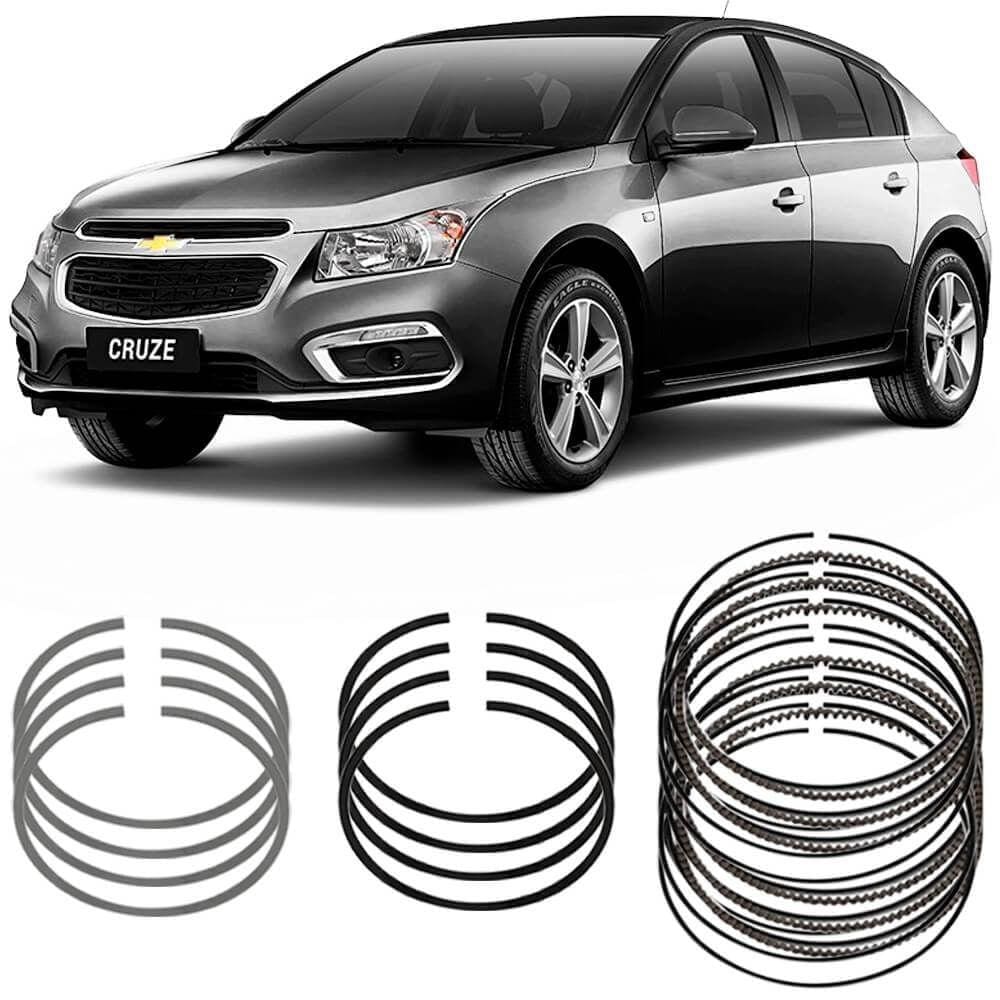 Jogo Anel Segmento STD Chevrolet Cruze 1.8 16v 2012 a 2016 Metal Leve